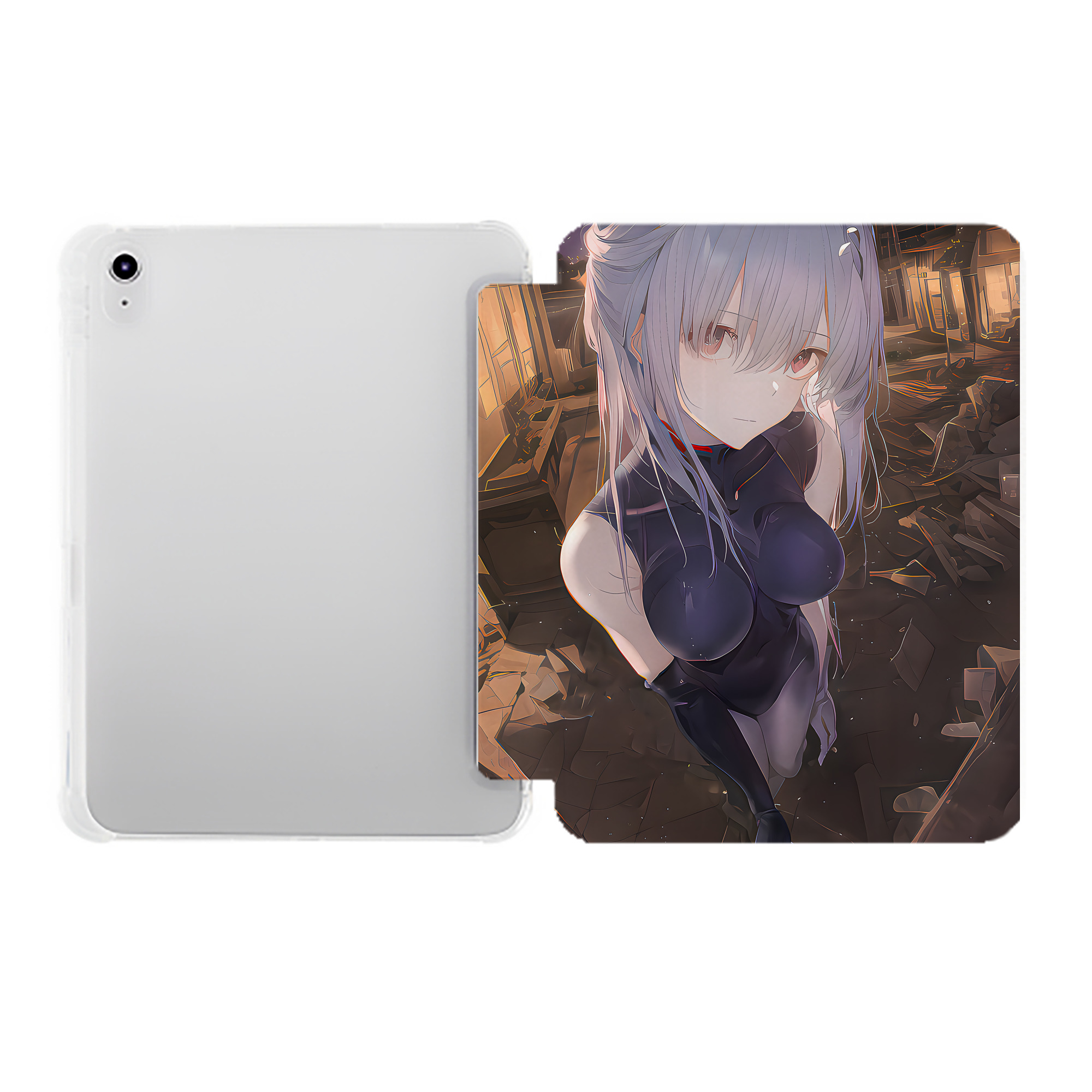 （画像用） EVA 新世紀エヴァンゲリオン IPad ケース ペン収納付き 三つ折りスタンド PUレザー×シリコン 対応機種9.5/10.5/10.9インチ